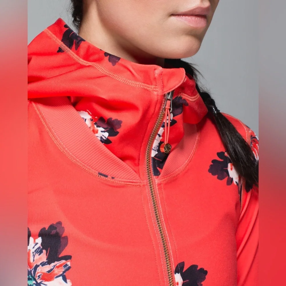 Lululemon Namaskar Hoodie Atomic Flower Parfait Pink Atomic Red Jacket Coral 2 - Picture 6 of 11